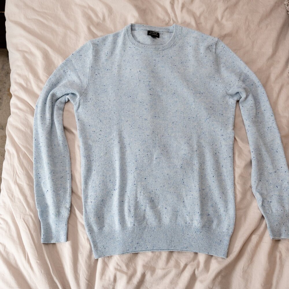 J. Crew Light Blue Donegal Cashmere Sweater